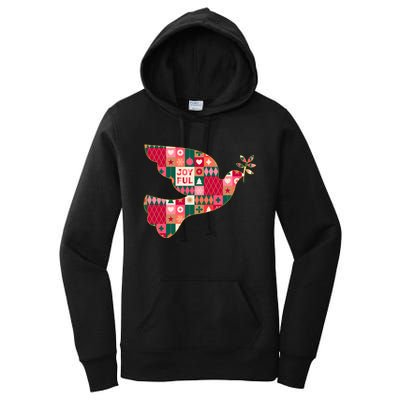 Christmas Joyful Pattern Peace Dove Women's Pullover Hoodie