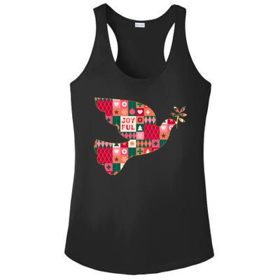 Christmas Joyful Pattern Peace Dove Ladies PosiCharge Competitor Racerback Tank