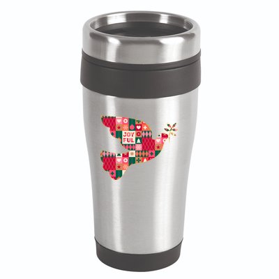 Christmas Joyful Pattern Peace Dove 16oz Travel Tumbler