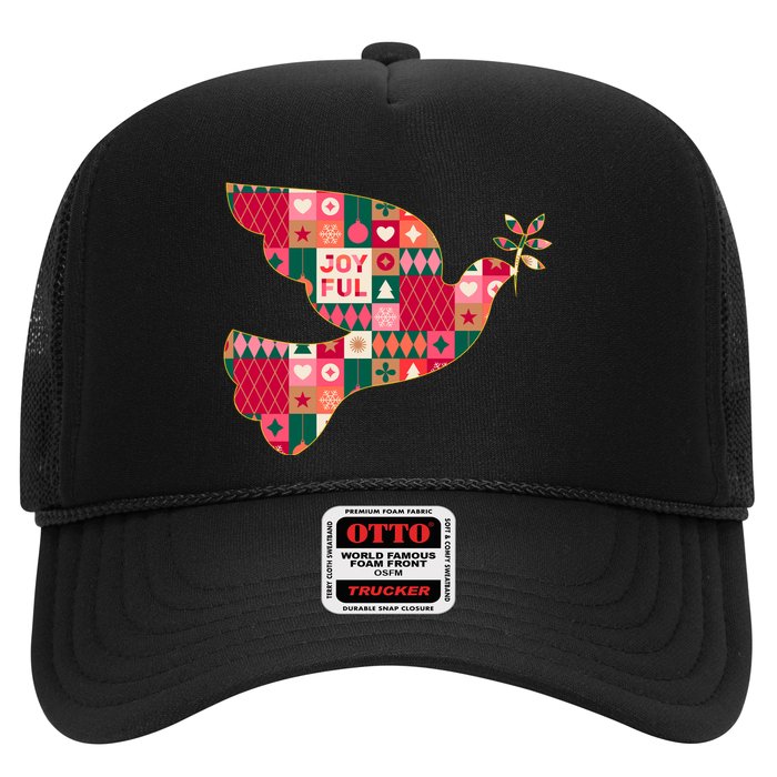 Christmas Joyful Pattern Peace Dove Trucker Hat