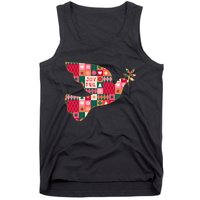 Christmas Joyful Pattern Peace Dove Tank Top