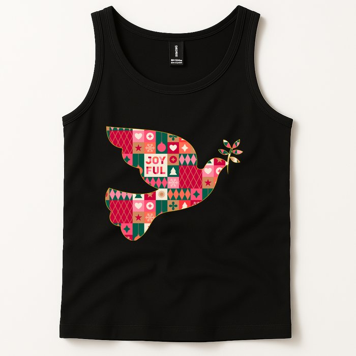 Christmas Joyful Pattern Peace Dove Tank Top