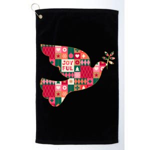 Christmas Joyful Pattern Peace Dove Platinum Collection Golf Towel