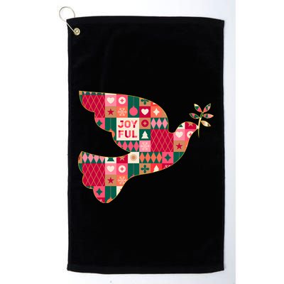 Christmas Joyful Pattern Peace Dove Golf Towel