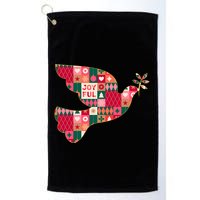 Christmas Joyful Pattern Peace Dove Golf Towel