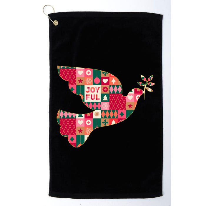 Christmas Joyful Pattern Peace Dove Golf Towel