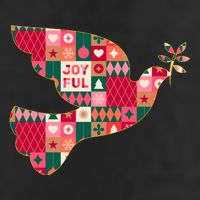 Christmas Joyful Pattern Peace Dove Golf Towel