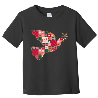 Christmas Joyful Pattern Peace Dove Toddler T-Shirt