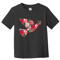 Christmas Joyful Pattern Peace Dove Toddler T-Shirt