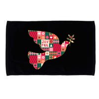 Christmas Joyful Pattern Peace Dove Microfiber Hand Towel