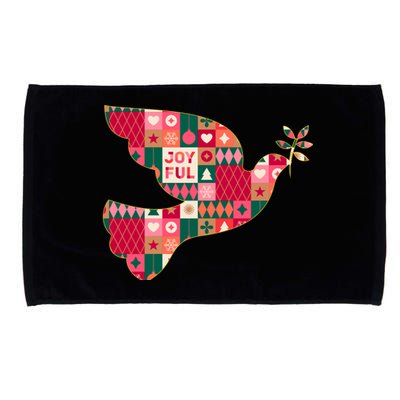 Christmas Joyful Pattern Peace Dove Microfiber Hand Towel