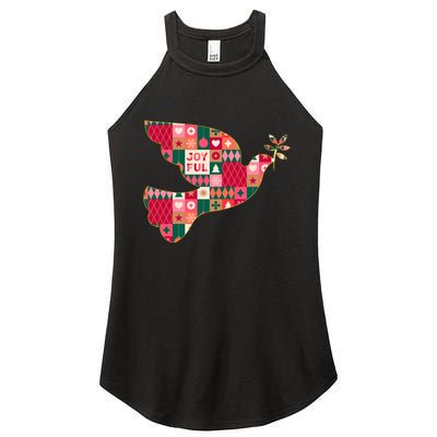 Christmas Joyful Pattern Peace Dove Women's Perfect Tri Rocker Tank