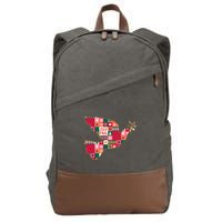 Christmas Joyful Pattern Peace Dove Cotton Canvas Backpack