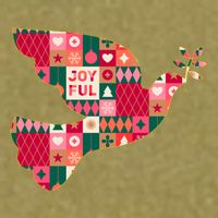 Christmas Joyful Pattern Peace Dove Garment-Dyed Women's Muscle Tee