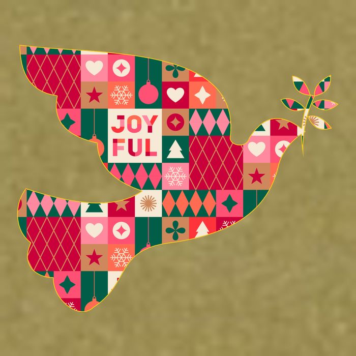 Christmas Joyful Pattern Peace Dove Garment-Dyed Women's Muscle Tee