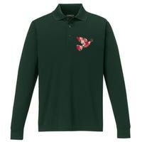 Christmas Joyful Pattern Peace Dove Performance Long Sleeve Polo