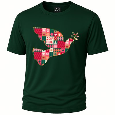 Christmas Joyful Pattern Peace Dove Cooling Performance Crew T-Shirt