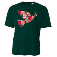 Christmas Joyful Pattern Peace Dove Cooling Performance Crew T-Shirt