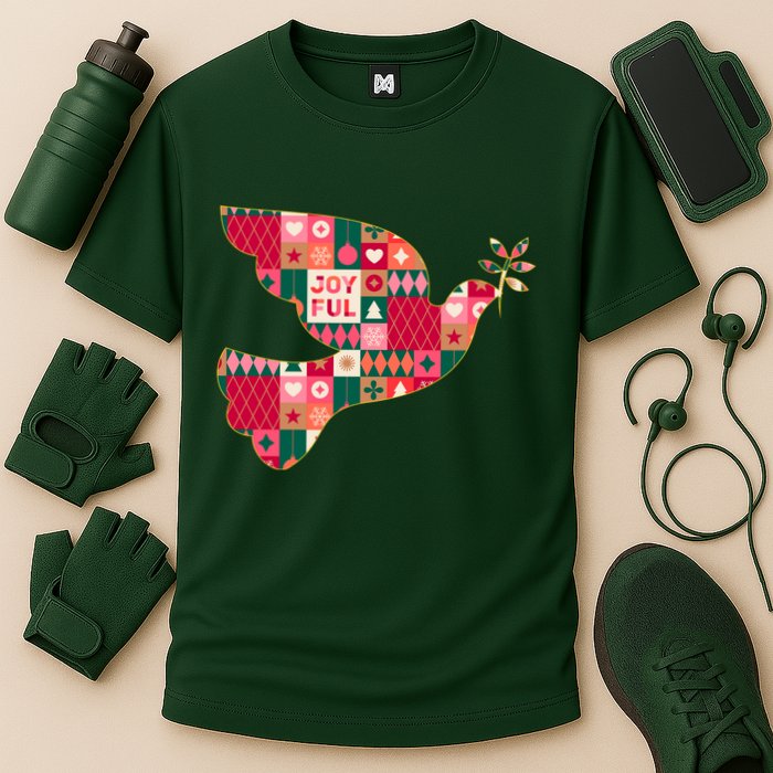 Christmas Joyful Pattern Peace Dove Performance Shirt