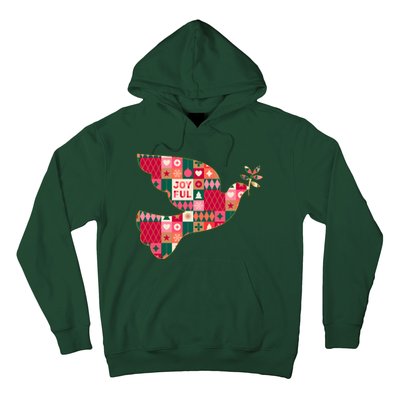 Christmas Joyful Pattern Peace Dove Hoodie