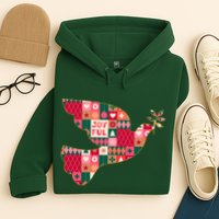 Christmas Joyful Pattern Peace Dove Hoodie