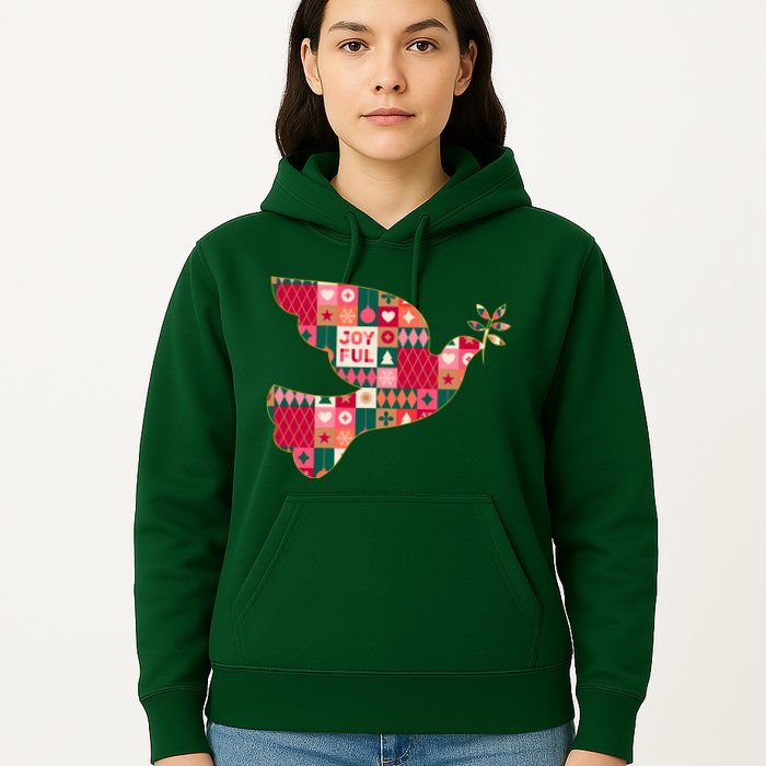 Christmas Joyful Pattern Peace Dove Hoodie