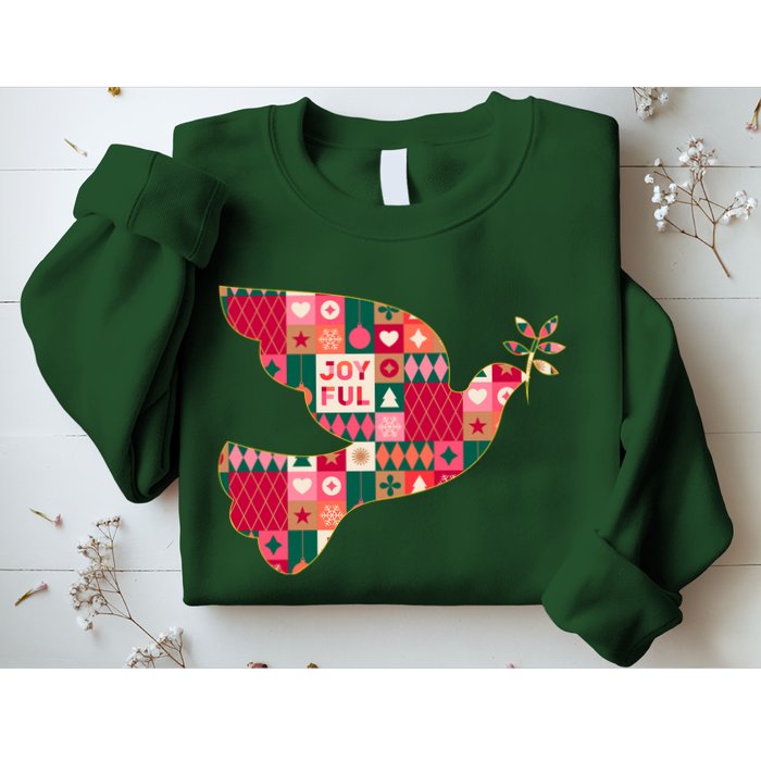 Christmas Joyful Pattern Peace Dove Sweatshirt