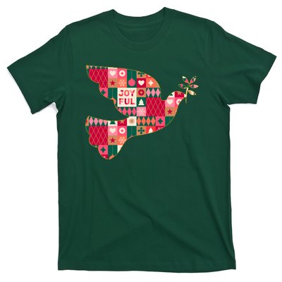 Christmas Joyful Pattern Peace Dove T-Shirt