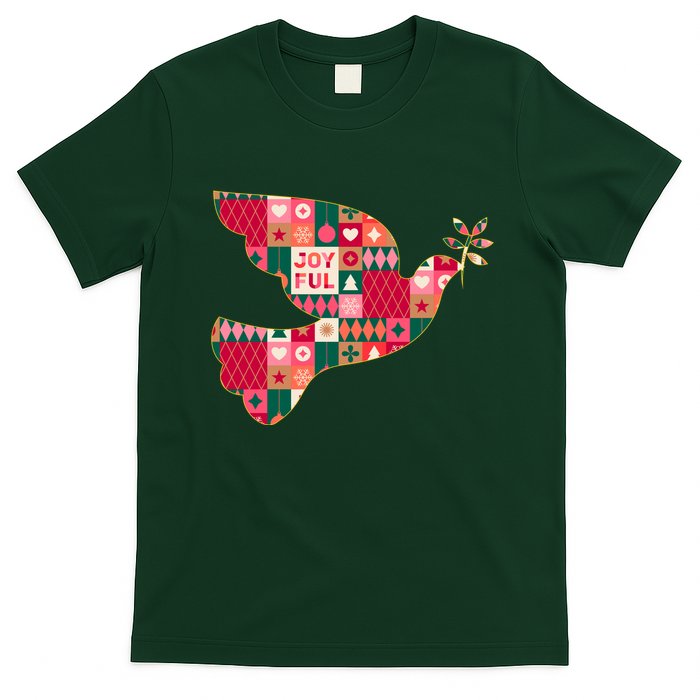 Christmas Joyful Pattern Peace Dove T-Shirt