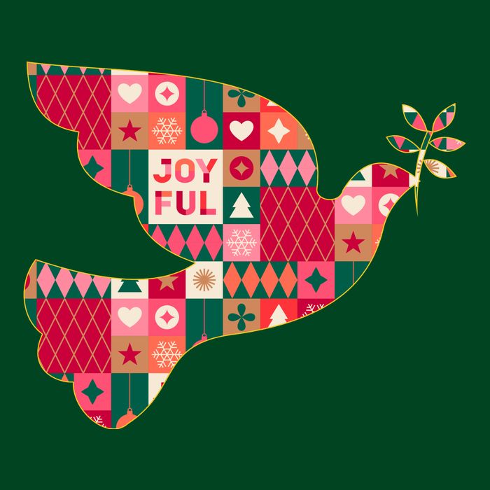 Christmas Joyful Pattern Peace Dove T-Shirt