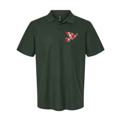 Christmas Joyful Pattern Peace Dove Polo