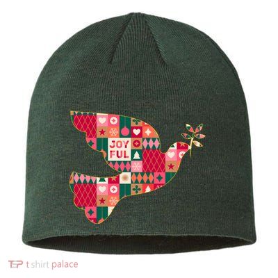 Christmas Joyful Pattern Peace Dove Sustainable Beanie