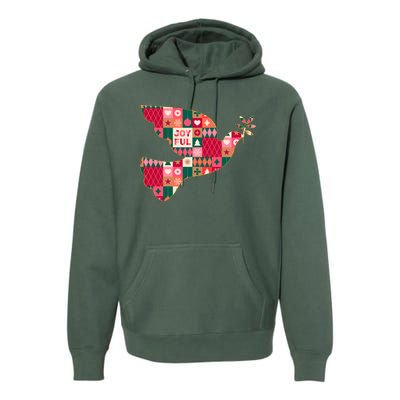 Christmas Joyful Pattern Peace Dove Premium Hoodie