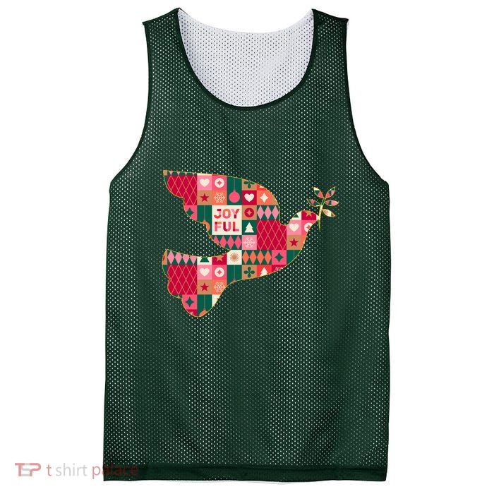 Christmas Joyful Pattern Peace Dove Mesh Reversible Basketball Jersey Tank
