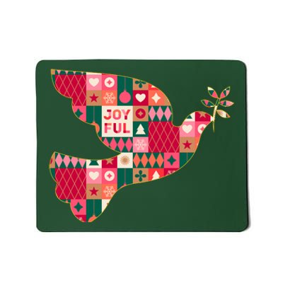 Christmas Joyful Pattern Peace Dove Mousepad