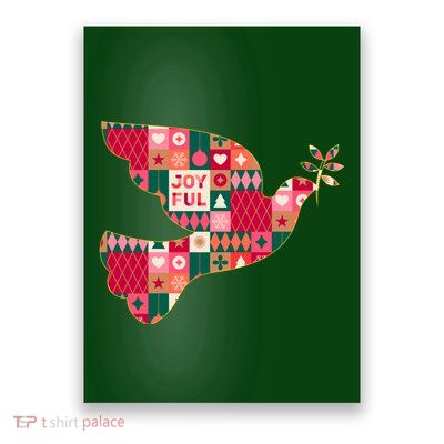 Christmas Joyful Pattern Peace Dove Poster