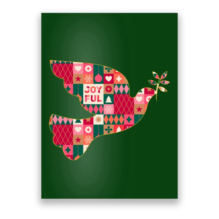 Christmas Joyful Pattern Peace Dove Poster