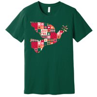 Christmas Joyful Pattern Peace Dove Premium T-Shirt