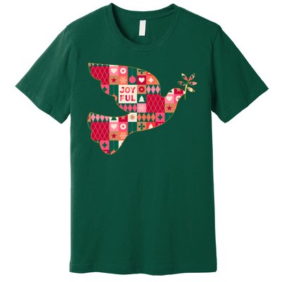 Christmas Joyful Pattern Peace Dove Premium T-Shirt