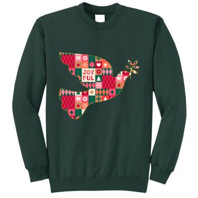 Christmas Joyful Pattern Peace Dove Tall Sweatshirt