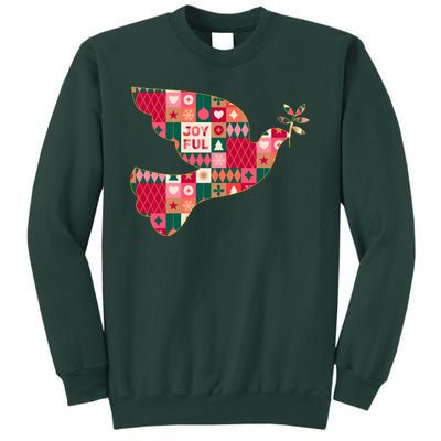 Christmas Joyful Pattern Peace Dove Tall Sweatshirt