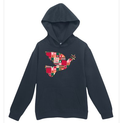 Christmas Joyful Pattern Peace Dove Urban Pullover Hoodie