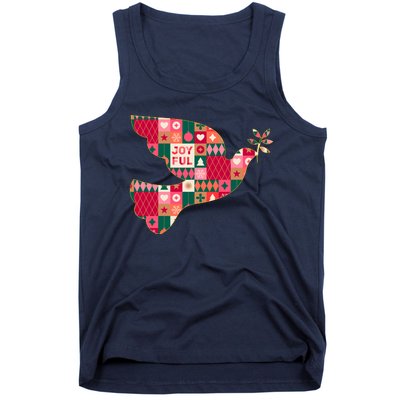 Christmas Joyful Pattern Peace Dove Tank Top