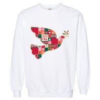 Christmas Joyful Pattern Peace Dove Garment-Dyed Sweatshirt