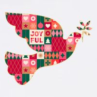 Christmas Joyful Pattern Peace Dove Garment-Dyed Sweatshirt