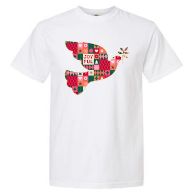 Christmas Joyful Pattern Peace Dove Garment-Dyed Heavyweight T-Shirt