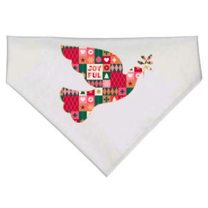 Christmas Joyful Pattern Peace Dove USA-Made Doggie Bandana