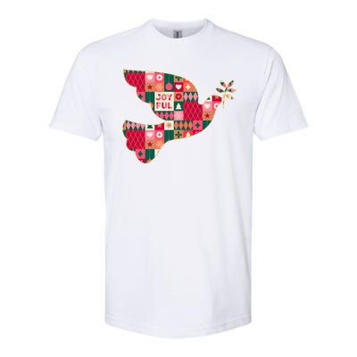 Christmas Joyful Pattern Peace Dove Softstyle CVC T-Shirt