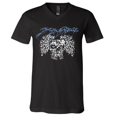 Coldcuts Jesus Piece Three Skulls V-Neck T-Shirt