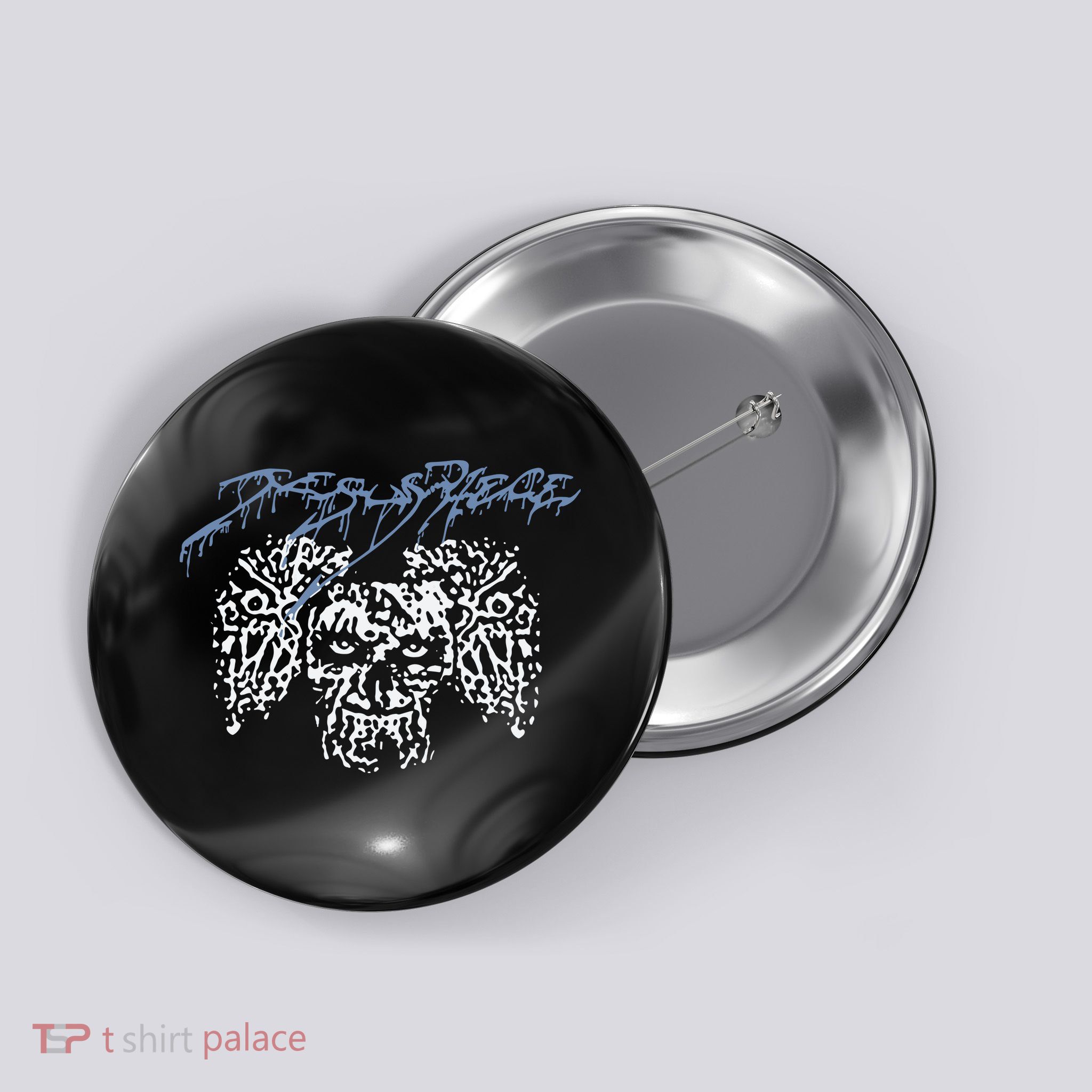 Coldcuts Jesus Piece Three Skulls Button
